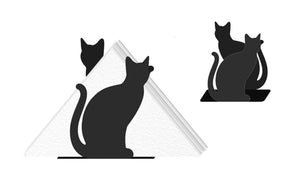 Black Metal Cat Shaped Napkin Holder