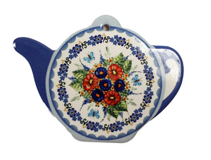 Blue Floral Ceramic Tea Pot Trivet