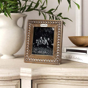 Family Wood Photo Frame with Beaded Trim 8x10in