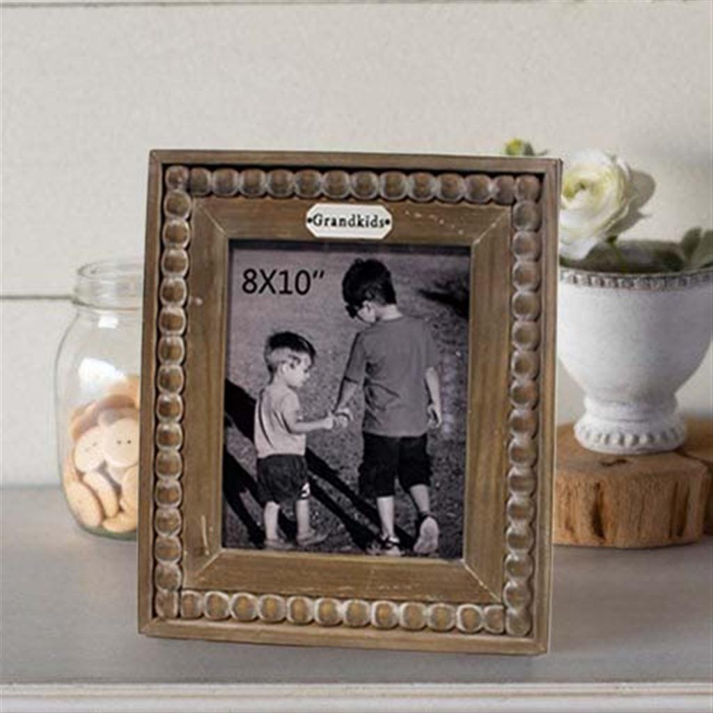 Grandkids Wood Photo Frame with Beaded Trim 8x10in