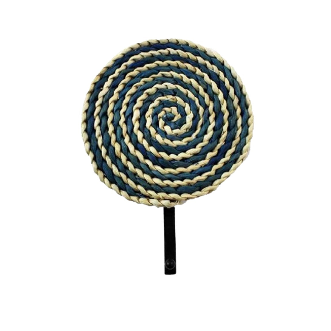 Spiral Pattern Straw and Metal Wall Hook