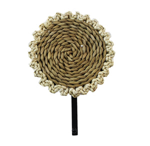 Circle Straw and Metal Wall Hook