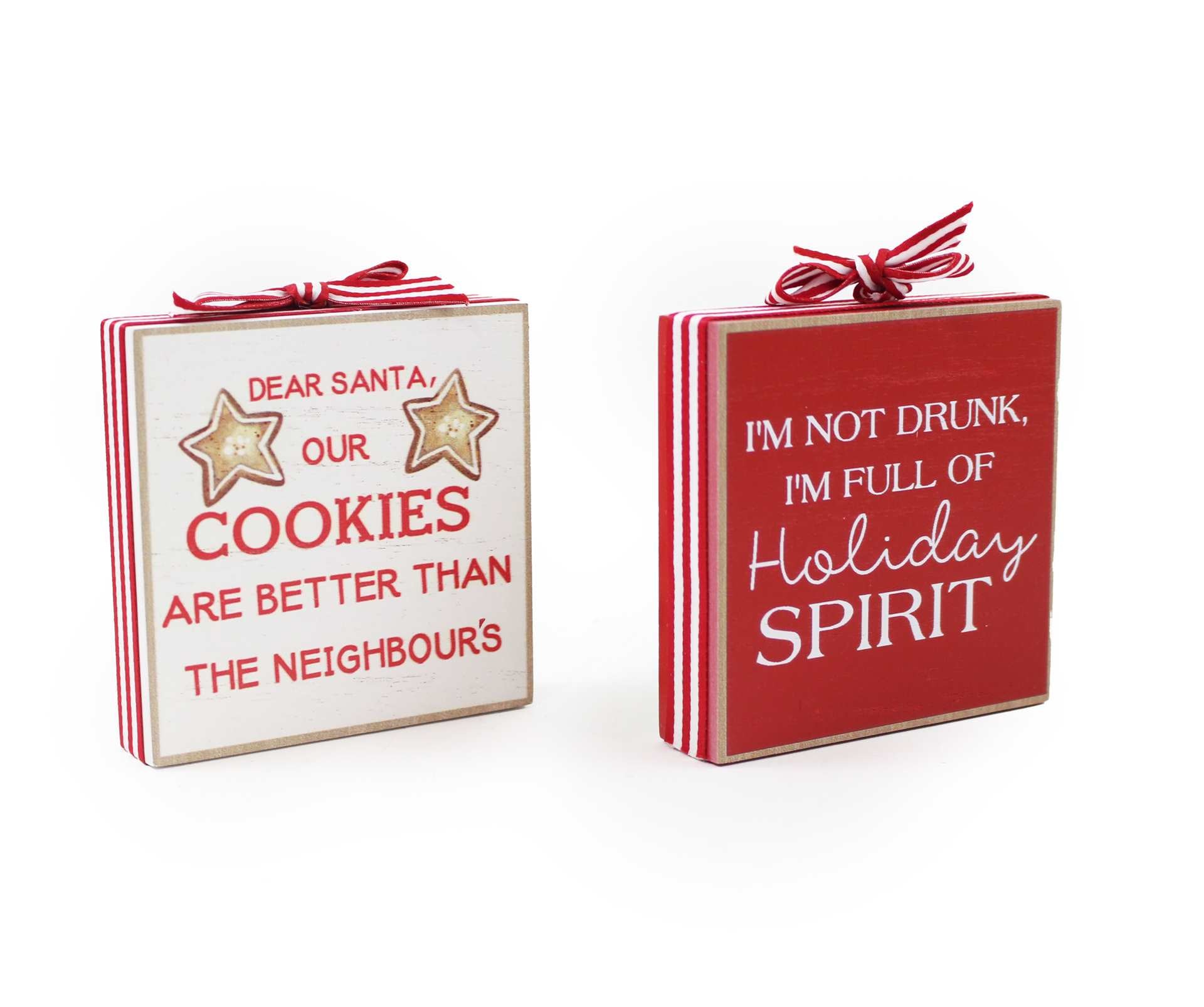 Set of 2 Cookies/Holiday Spirit Tabletop Signs