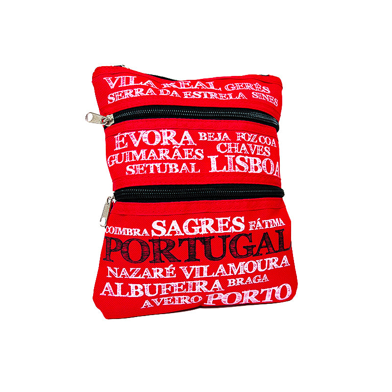 Portugal Cross Body Bag (Red with Cities)