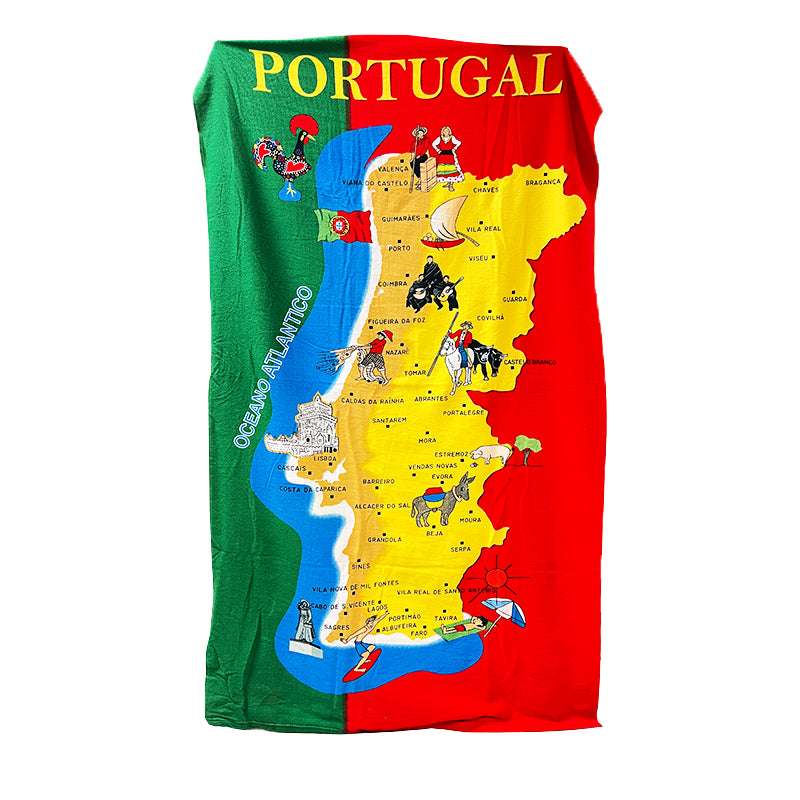 Map of Portugal Beach Towel