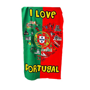 I Love Portugal Beach Towel