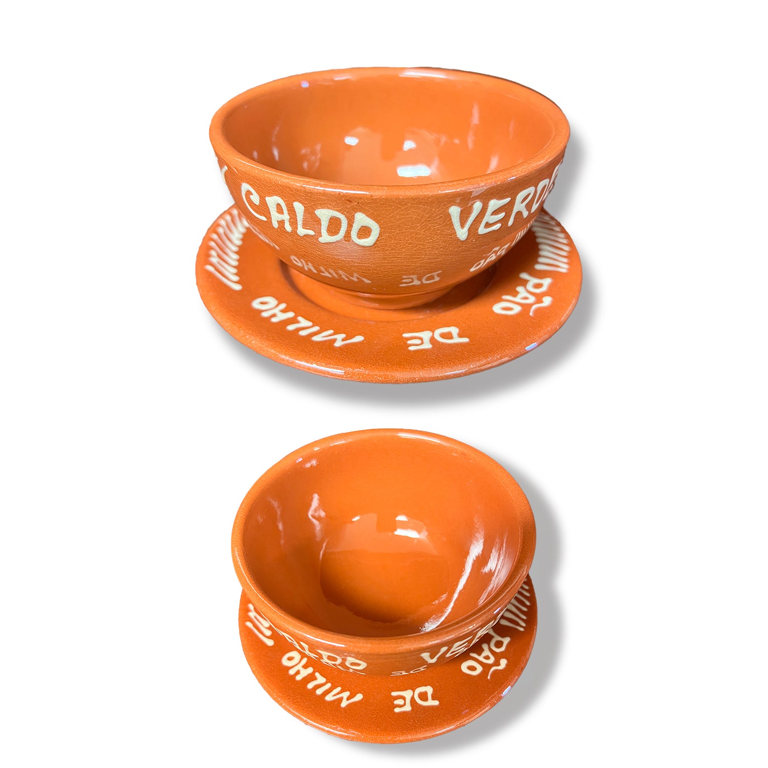 Traditional Clay Caldo Verde Soup Bowl & Saucer