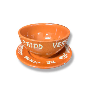 Traditional Clay Caldo Verde Soup Bowl & Saucer