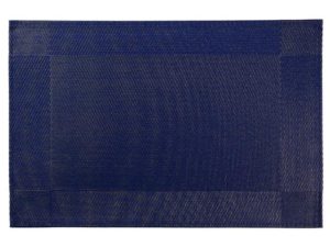 Classic Vinyl Placemat 12x18" Navy Blue Set of 6