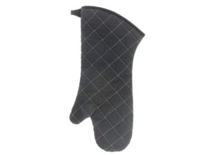 Protective Black Quilted Oven Mitt Set of 2