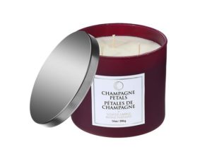 14oz. 3 Wick Jar Luxe Scented Candle with Lid - Champagne Petals