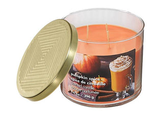 14oz. 3 Wick Candle in Jar with Gold Lid - Pumpkin Spice