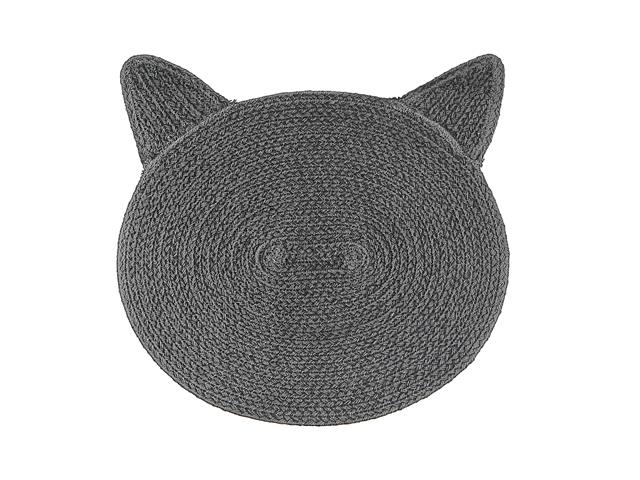 Braided Cotton Cat Shaped Grey Mat