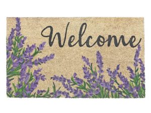 Coir Door Mat - Lavender Welcome