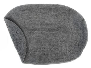 Cotton Oval Bath Mat 16x24" Grey