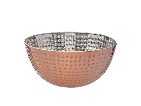 Metallic Rose Hammered Salad Bowl