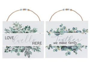 Love Dwells Here/Together We Make A Family MDF Wall Sign Set