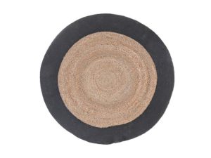 Round Braided Jute Mat With Black Border