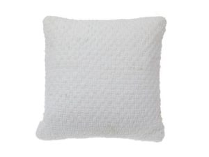 White Basketweave Cushion 18x18"