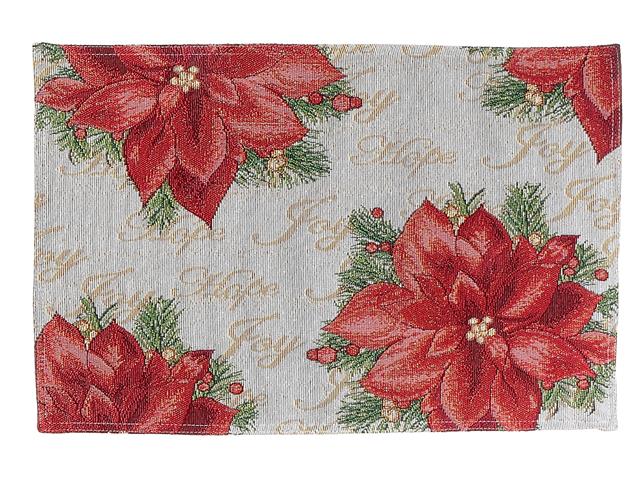 Tapestry Placemat - Joy Hope Poinsettia