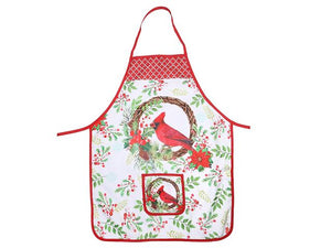 Apron with Pocket - Cardinal Wreath