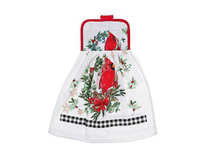 Tie Hand Towel - Cardinal Wreath