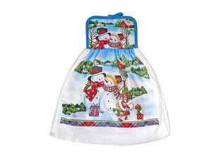 Tie Hand Towel - Snowman Couple