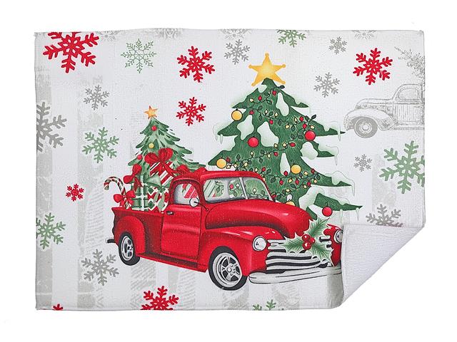 Microfibre Drying Mat - Red Truck with Tree