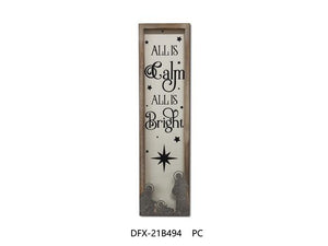 All Is Calm Framed Wood and Metal Sign