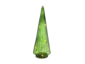 LED GLass Cone Tree - Green (2 Sizes Available)