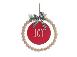 Joy Ornament With Beaded Hoop