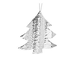 Silver Metal Hammered Tree Ornament