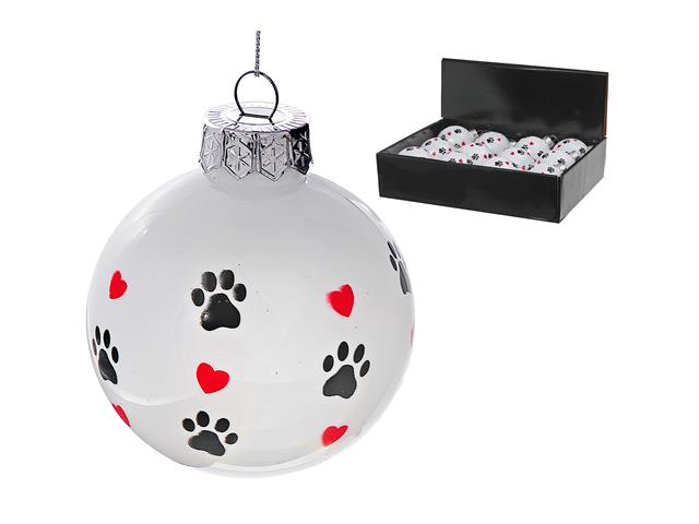 Paw Prints Christmas Ornament Set of 4