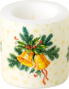 IHR Candle 3x3in - Festive Christmas Bells