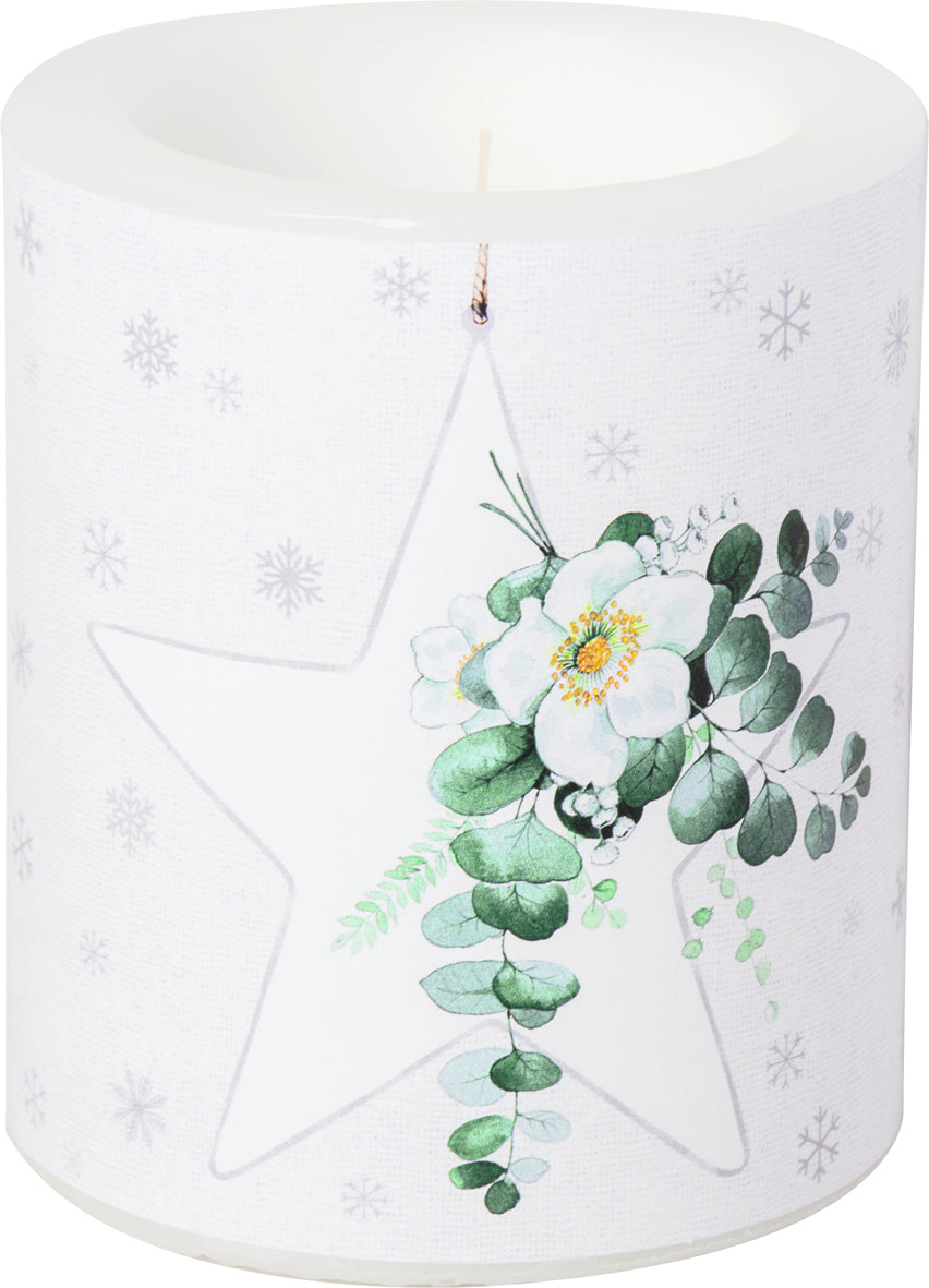 IHR Candle 3x4in - White Xmas Big Star