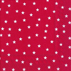 Paper Luncheon Napkin Pack/20 - Little Stars Red