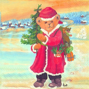 Paper Luncheon Napkin Pack/20 - Santa Bear