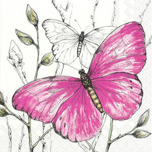 Paper Luncheon Napkin Pack/20 - Colourful Butterflies