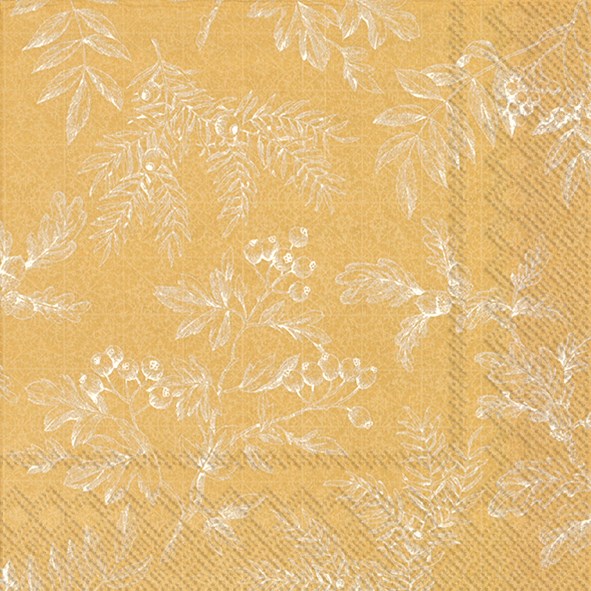 Paper Luncheon Napkin Pack/20 - Silent Plants Gold