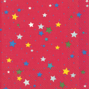 Paper Luncheon Napkin Pack/20 - Stella Di Natale Red