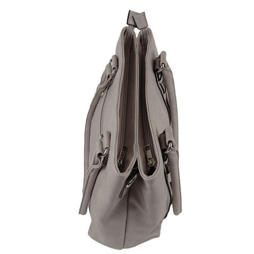 Handbag with Side Accents - Grey/Lilac