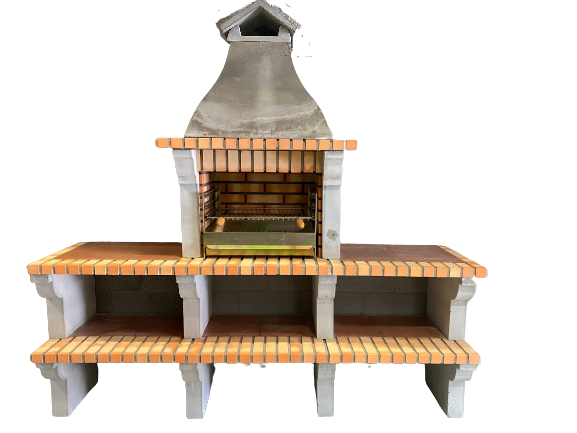 Wood Burning Barbeque with Tables, Bowl and Grill Insert *Pick up Only*