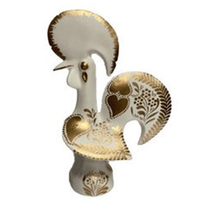 Fado Rooster - Clay - White with Gold