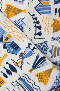 Bacalhau Tablecloth - Blue/Yellow (3 Sizes Available)
