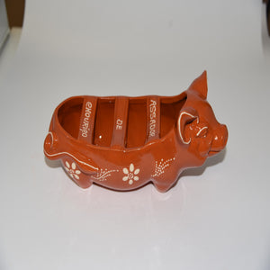 Traditional Clay - Smiling Pig Sausage Roaster 12x5x3in