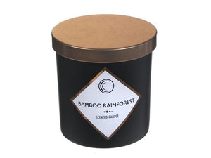 7oz. Black Candle with Golden Lid- Bamboo Rainforest