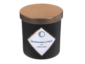 7oz. Black Candle with Golden Lid- Refreshing Citrus