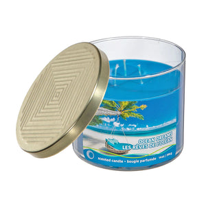 14oz. 3 Wick Candle in Jar with Gold Lid - Ocean Dreams