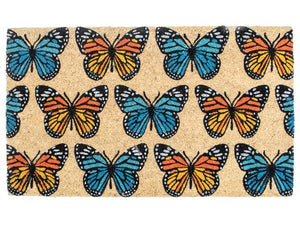 Coir Door Mat - Butterfly Print