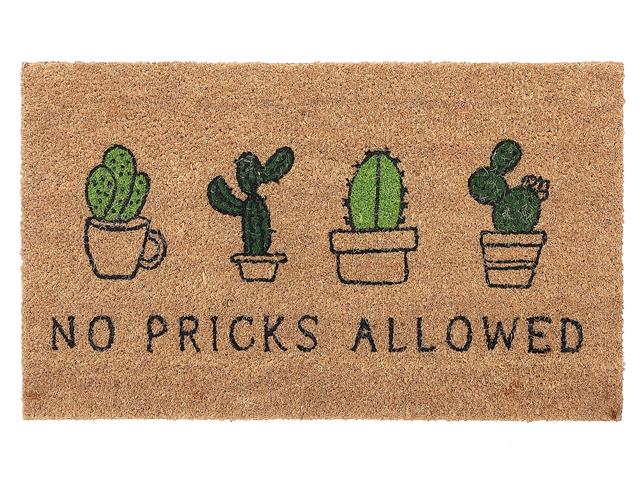 Coir Door Mat - No Pricks Allowed